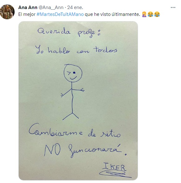 carta de iker a su maestra 