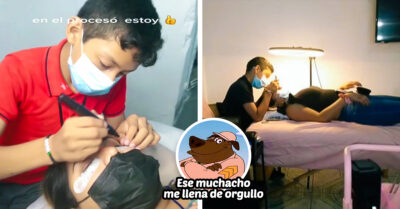 Chico emprendedor pone pestañas a cambio de útiles escolares y rompe estereotipos