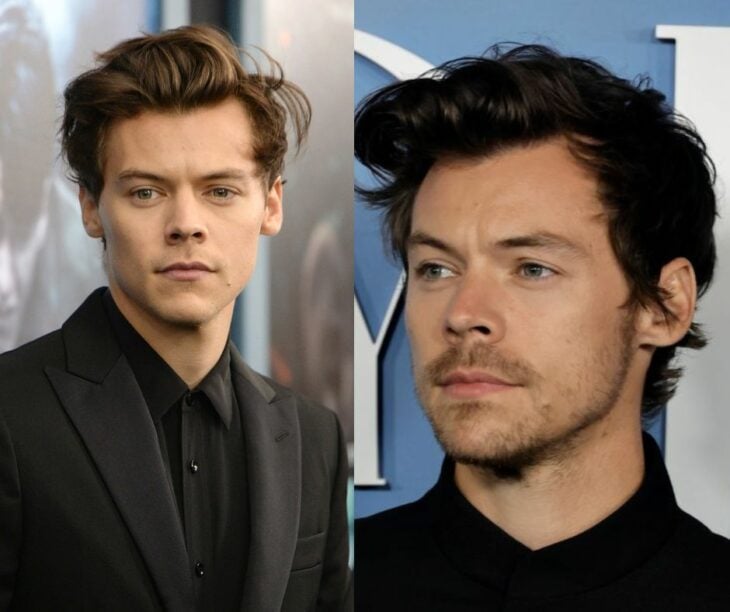 Harry Styles con y sin barba