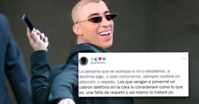 Filtran nuevo video de Bad Bunny arrebatando el celular a otra fan
