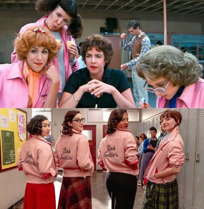 Las Pink Ladies de vaselina antes y después remake