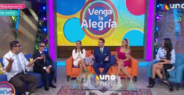 image of the forum of the Venga la Alegría program with the main conductors in the picture