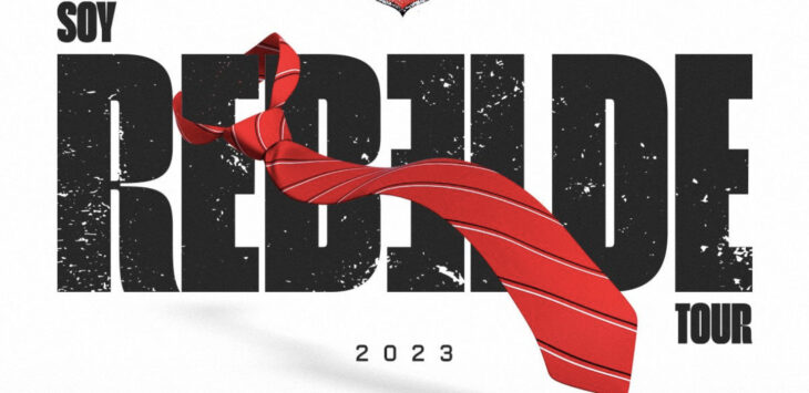 Advertising image of the name of the Soy Rebelde Tour 2023 tour