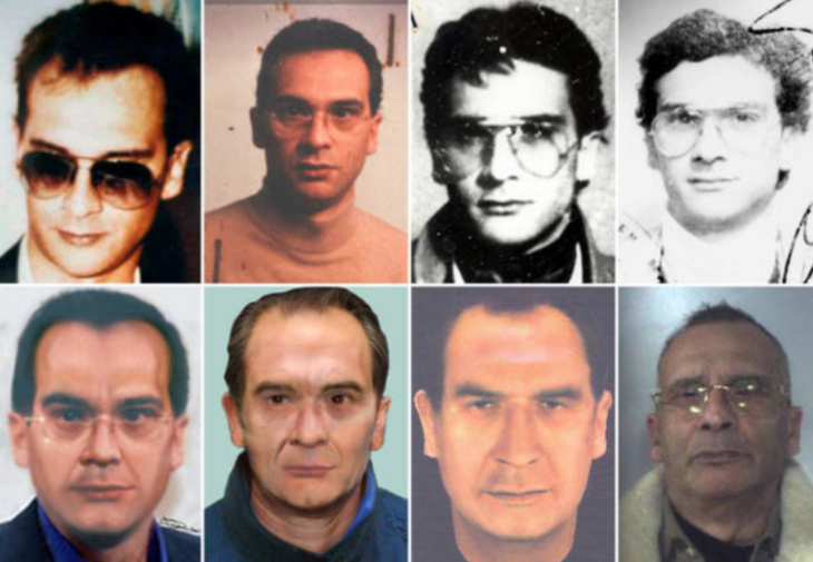 images at different times of Matteo Messina Denaro the leader of the Cosa Nostra mafia 