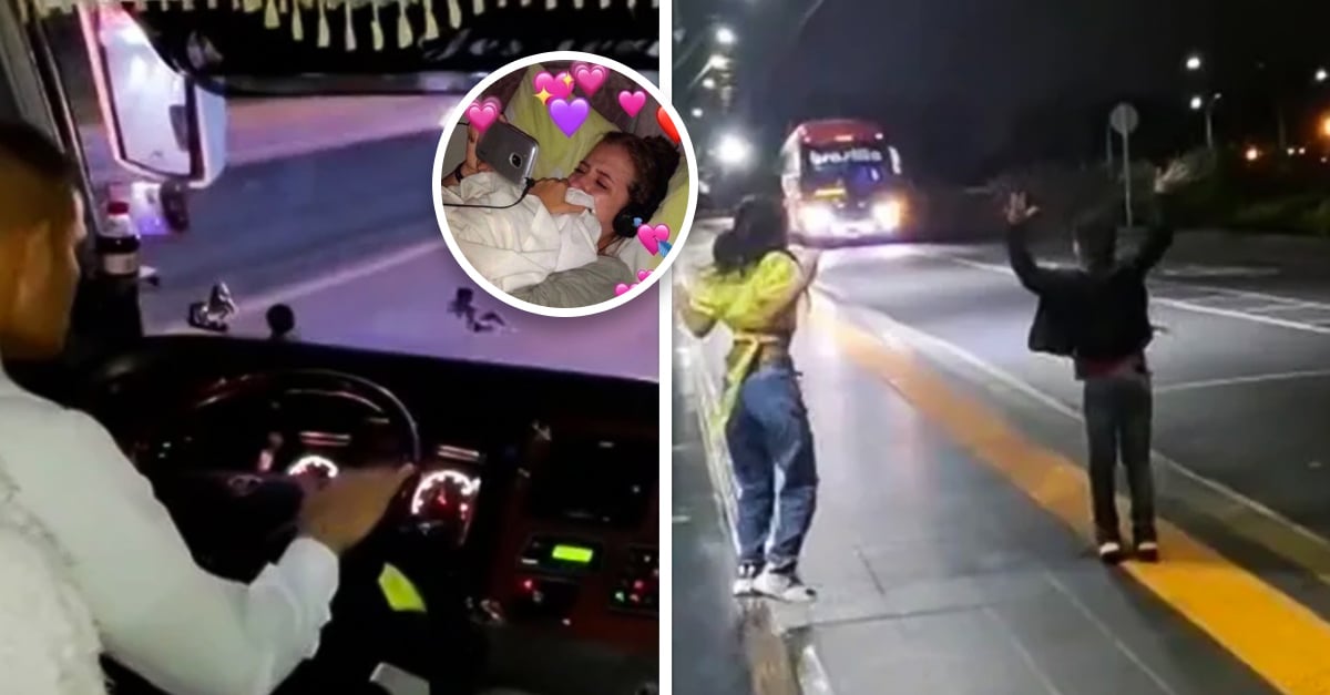 Children wait for their dad on the road to surprise him and give him their New Year’s hug