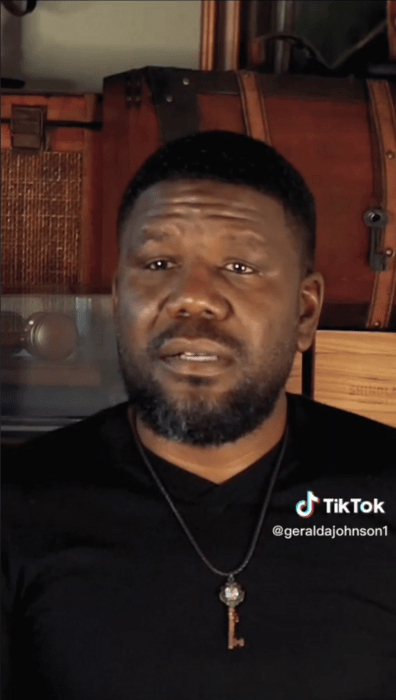 TikTok screenshot of an African-American man in a black shirt