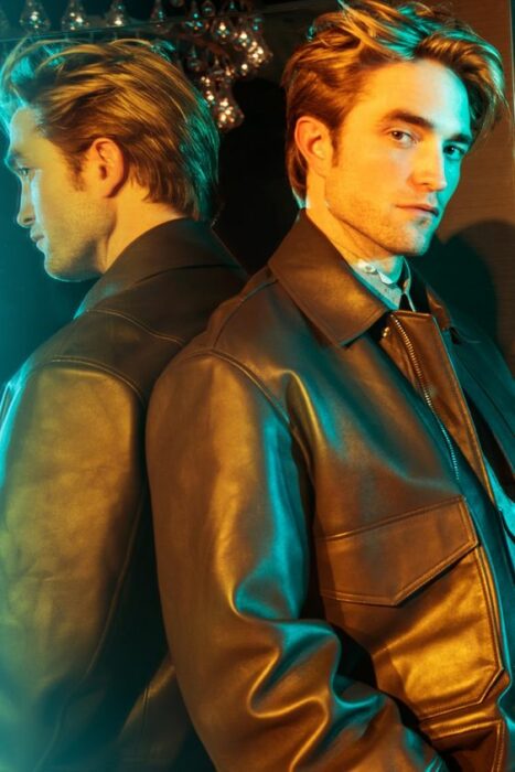 Robert Pattinson brown leather jacket 