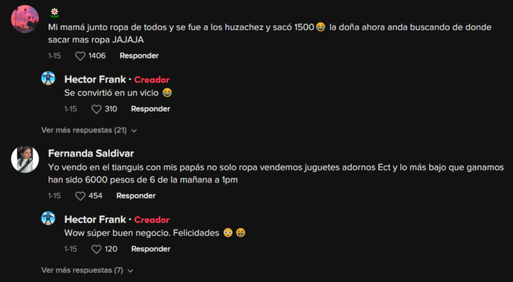 mensajes de usuarios de Tiktok en español