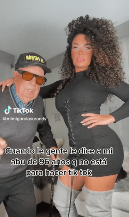 96-year-old grandfather dancing on tiktok with his granddaughter