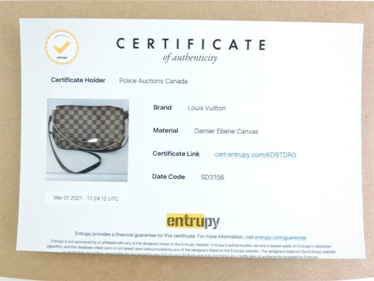 Louis Vuitton Certificate of Authenticity