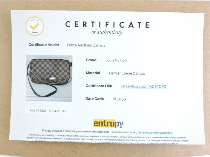 Certificado de autenticidad Louis Vuitton