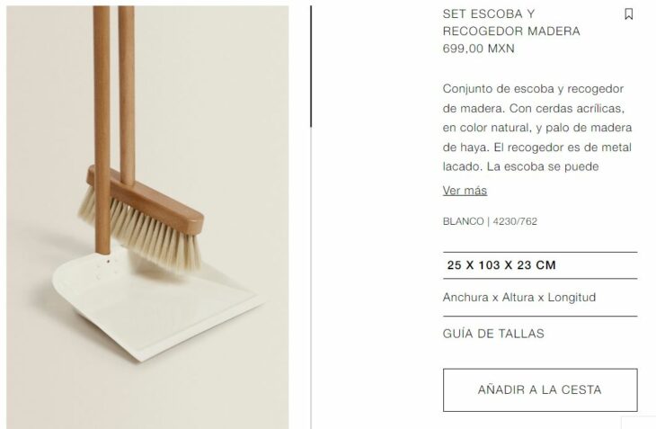 Escoba y recogedor zara home