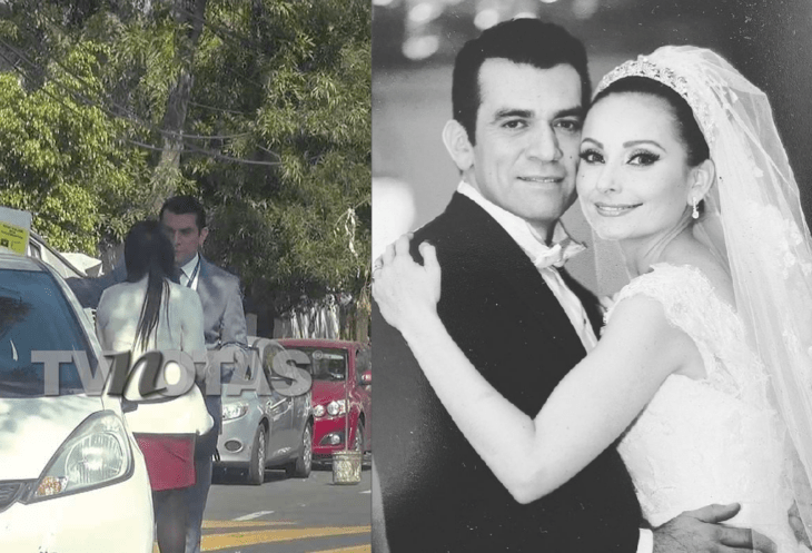 Jorge Salinas besando a su nutrióloga y foto de su boda