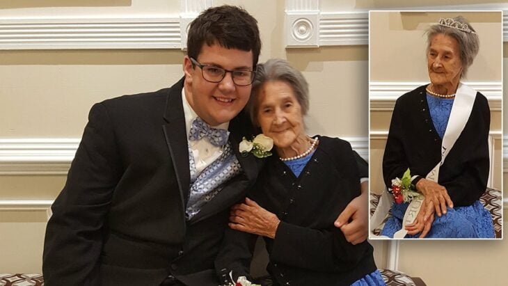 young man at his graduation with his grandmother 