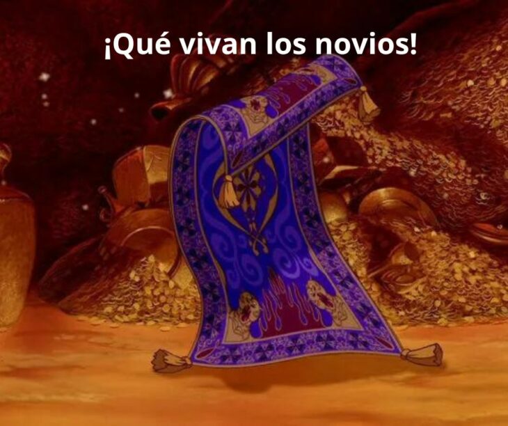 ¡Qué vivan los novios! tapete de Aladdin