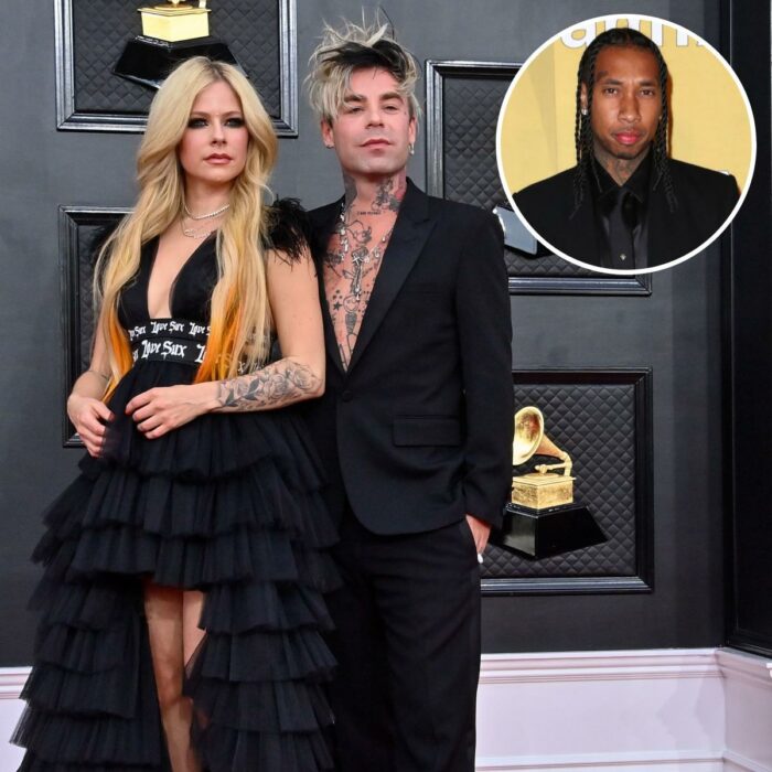 Mod Sun y Avril Lavigne abrazados en los Grammy/Tyga