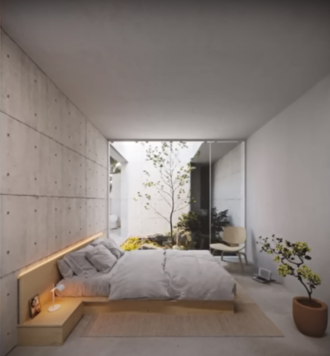 diseño de una habitación en tonos neutros por el arquitecto Antonio Duo