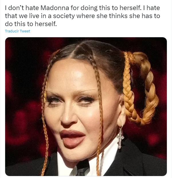 image of a comment on Madonna's appearance at the 2023 Grammys