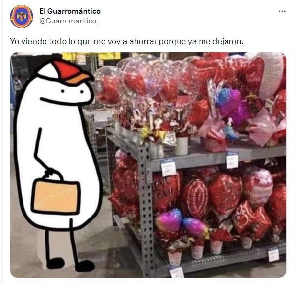 meme de todo lo que se ahorra en san valentin