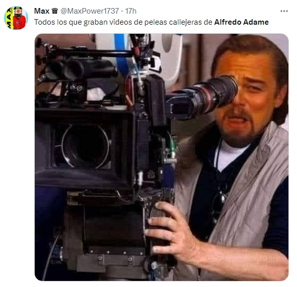 meme di caprio smiling with a camera