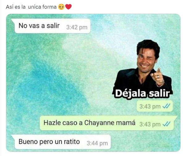 imagen que muestra una conversación de Whatsapp con un sticker de Chayanne 