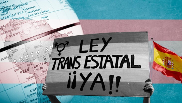 pancarta en apoyo a la Ley transgénero