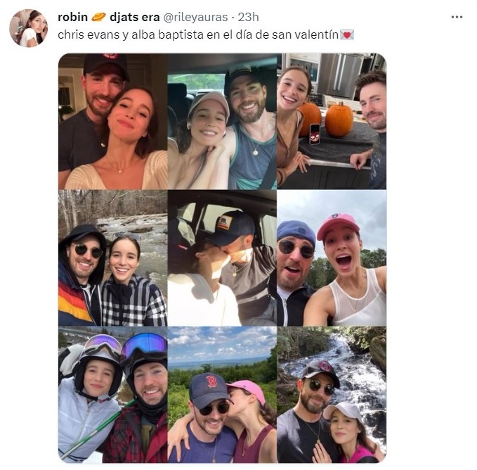 Tuit sobre Chris Evans presume fotos con su novia, Alba Baptista, y los fans reaccionan