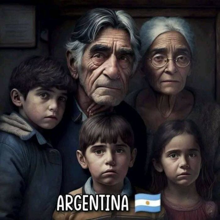ilustración muestra cómo luce una familia típica de Argentina 