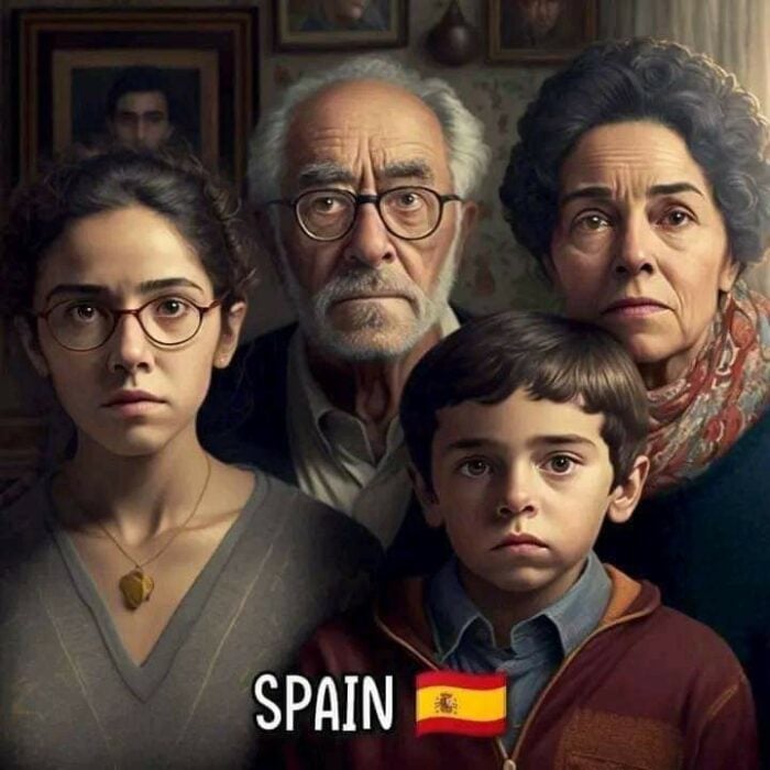 ilustración muestra cómo luce una familia típica de España