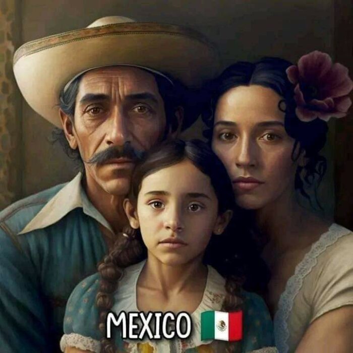 ilustración de inteligencia artificial muestra cómo luce una familia típica de México 