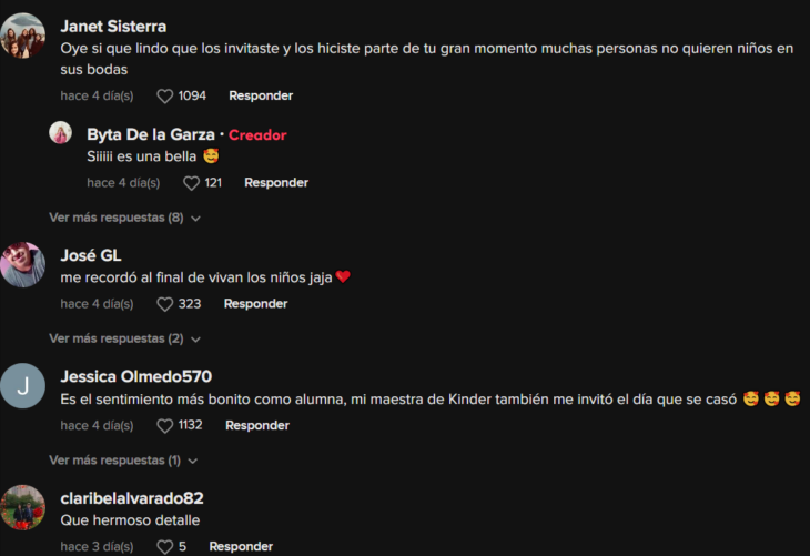 comentarios de usuarios de TikTok en español