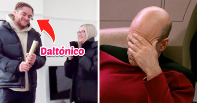 ¡Ups! Mujer hace revelación de género con colores a su esposo daltónico