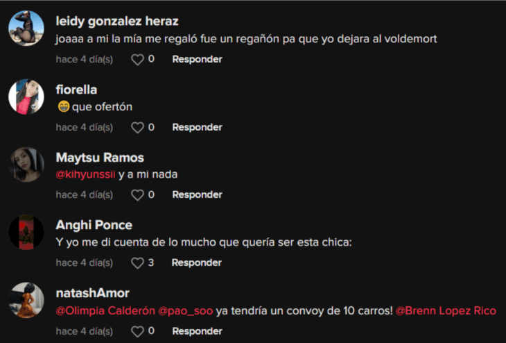 comentarios de TikTok en español 