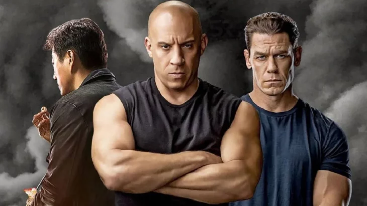 Vin Diesel acompañado de otros actores en una escena de la saga de Rápidos y furiosos
