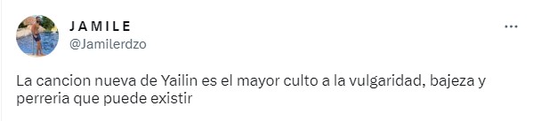 captura de pantalla de una publicación en Twitter que habla sobre la nueva canción de Yailin la más viral 