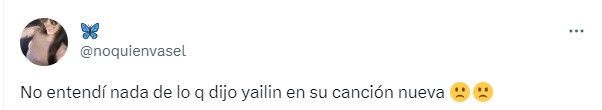 captura de pantalla de una tweet con respecto a la nueva canción de Yailin la más viral 