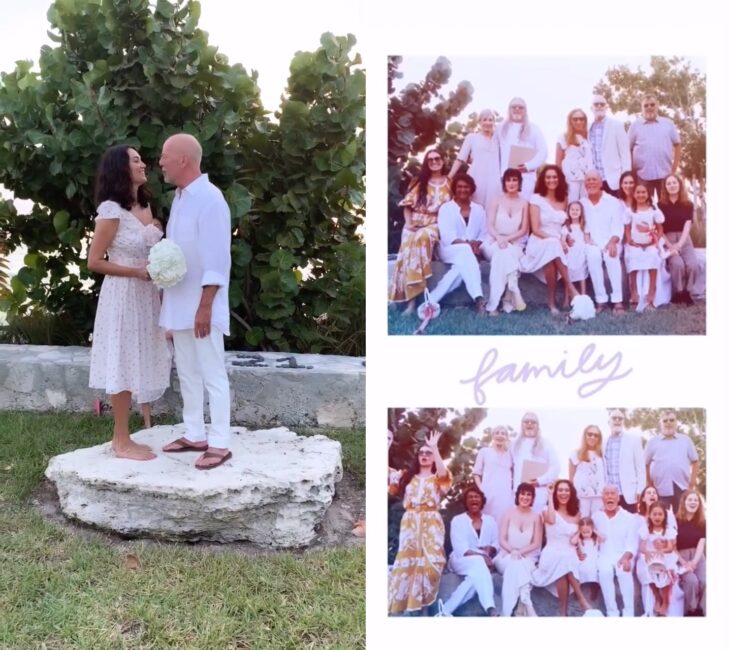 Bruce Willis renews vows with his wife in a romantic ceremony and Demi Moore was present