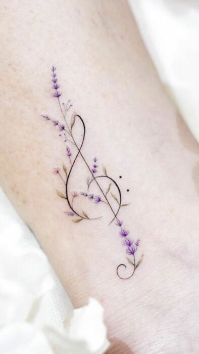 girly treble clef tattoo