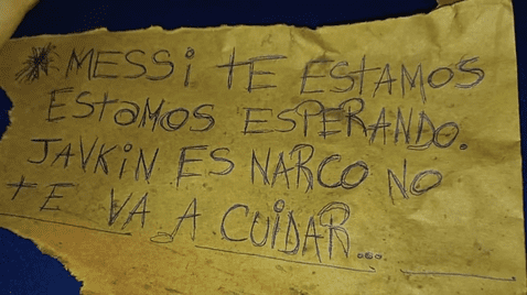 narco mensaje para messi