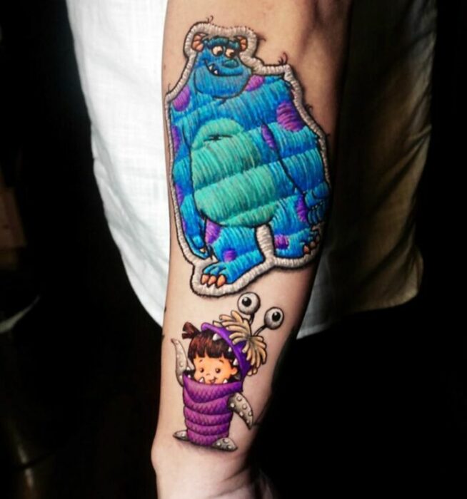 tatuaje bordado de monsters inc