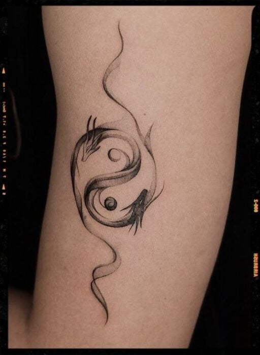 tatuaje yin yang dragon