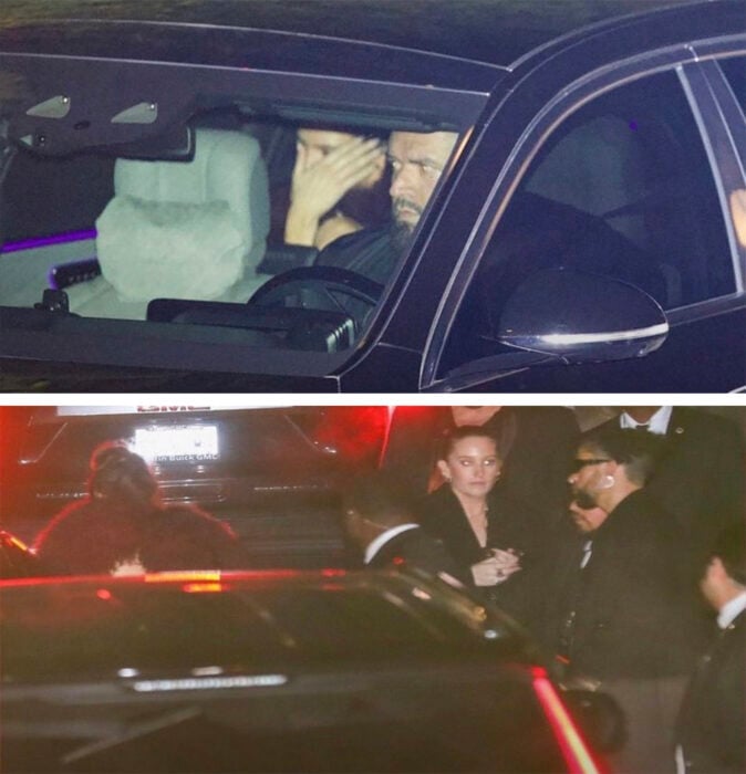 fotografías que muestran a Kendall Jenner arriba de su auto y a Bad Bunny saliendo de la casa de Beyoncé después de los premios Oscar 2023