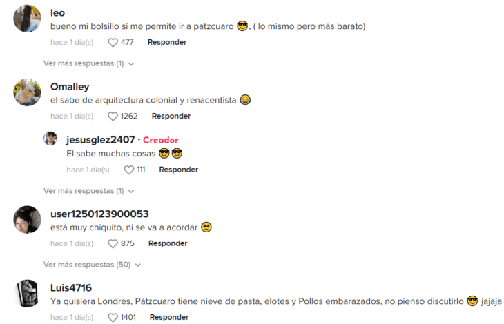 comentarios de Tiktok en español