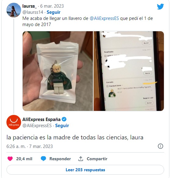 captura de publicación de compradora de llavero 