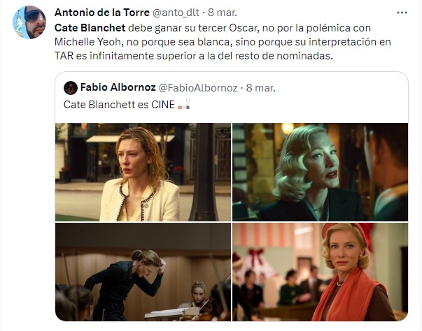 reacción del público en defensa de Cate Blanchet