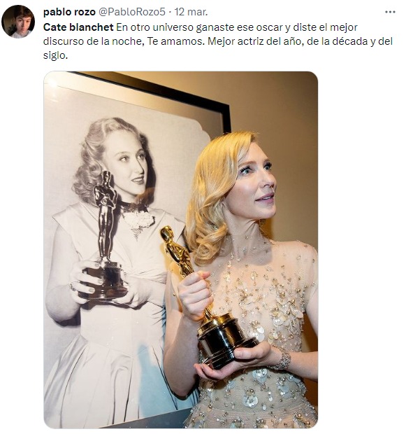 reaccion de público del oscar de cate blanchet 