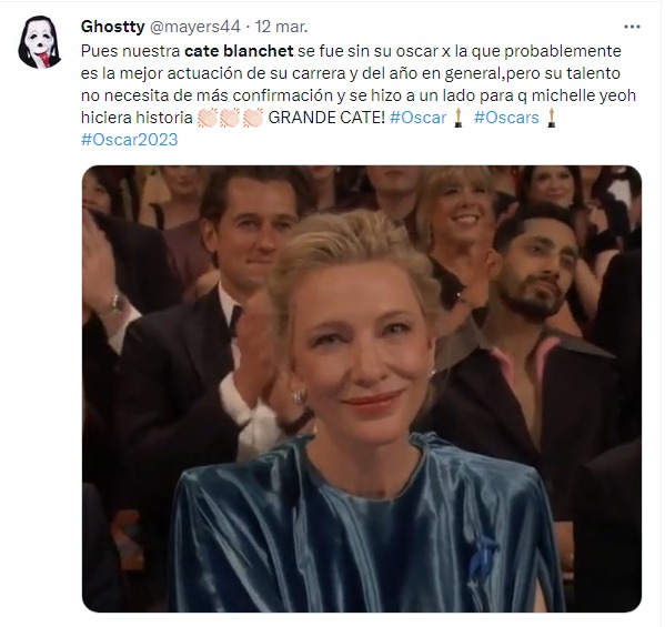 audience reaction to cate blanchet oscar