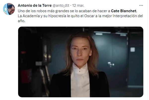 reacción del oscar que no se ganó Cate blanchet