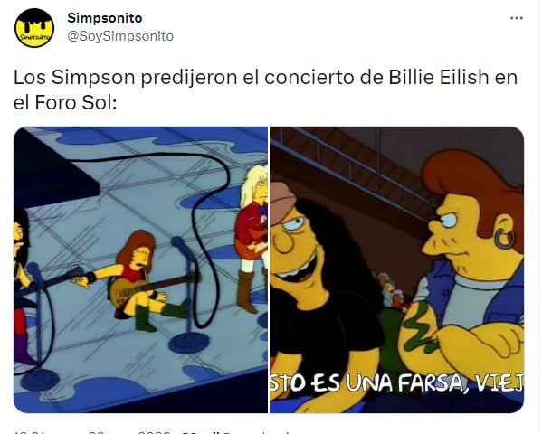 reaccion simpson por concierto de billie