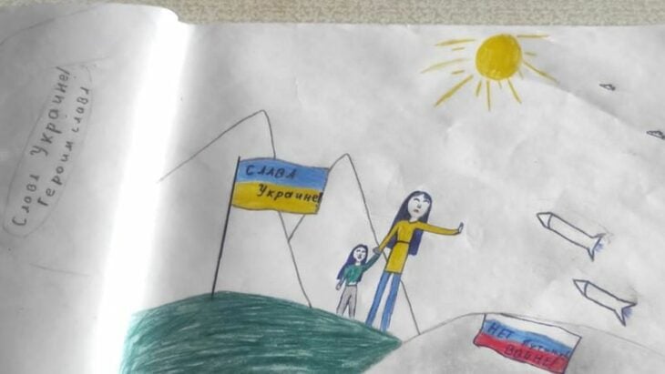 Dibujo 'antiguerra' realizado por niña rusa